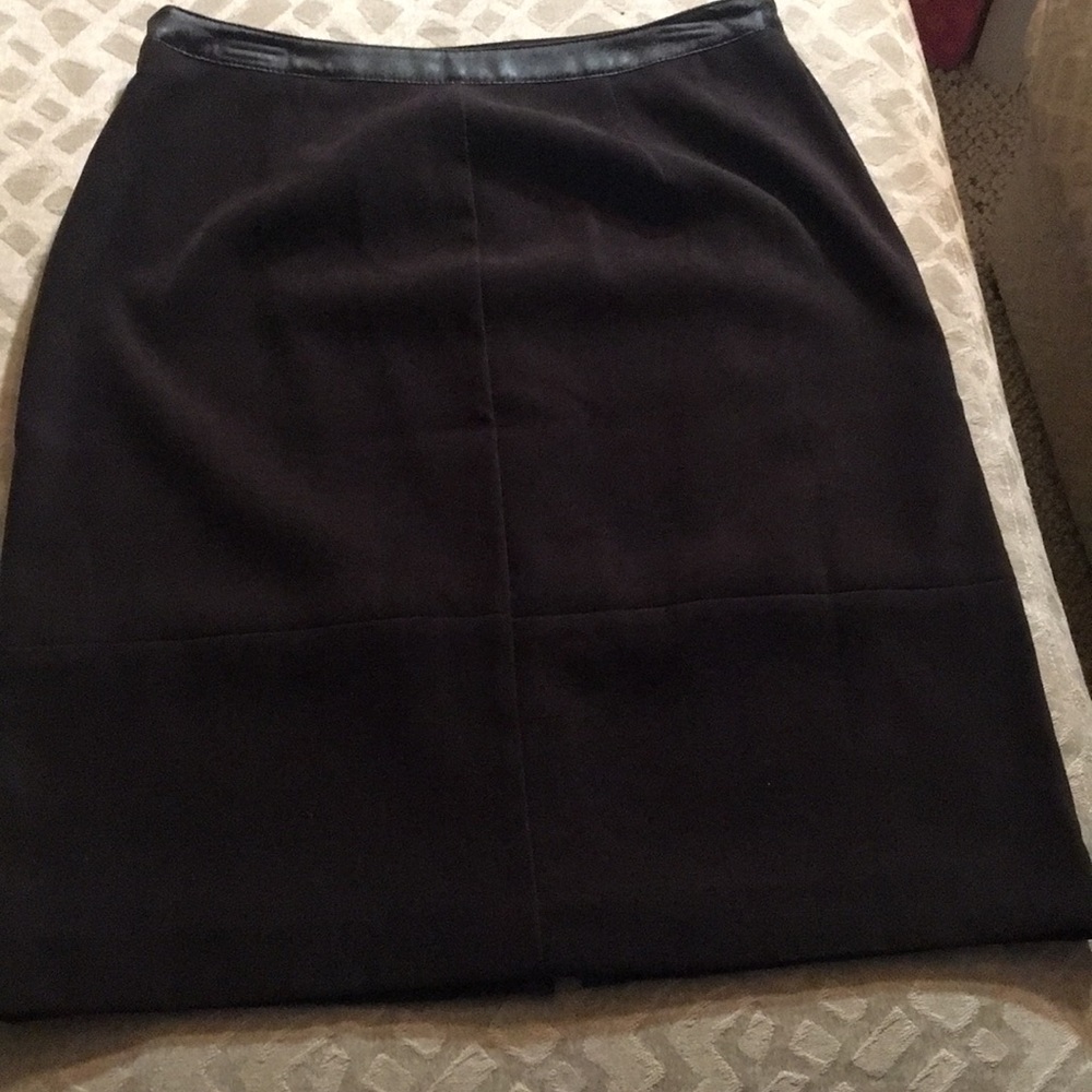 Petite skirt, Brown suede like fabric